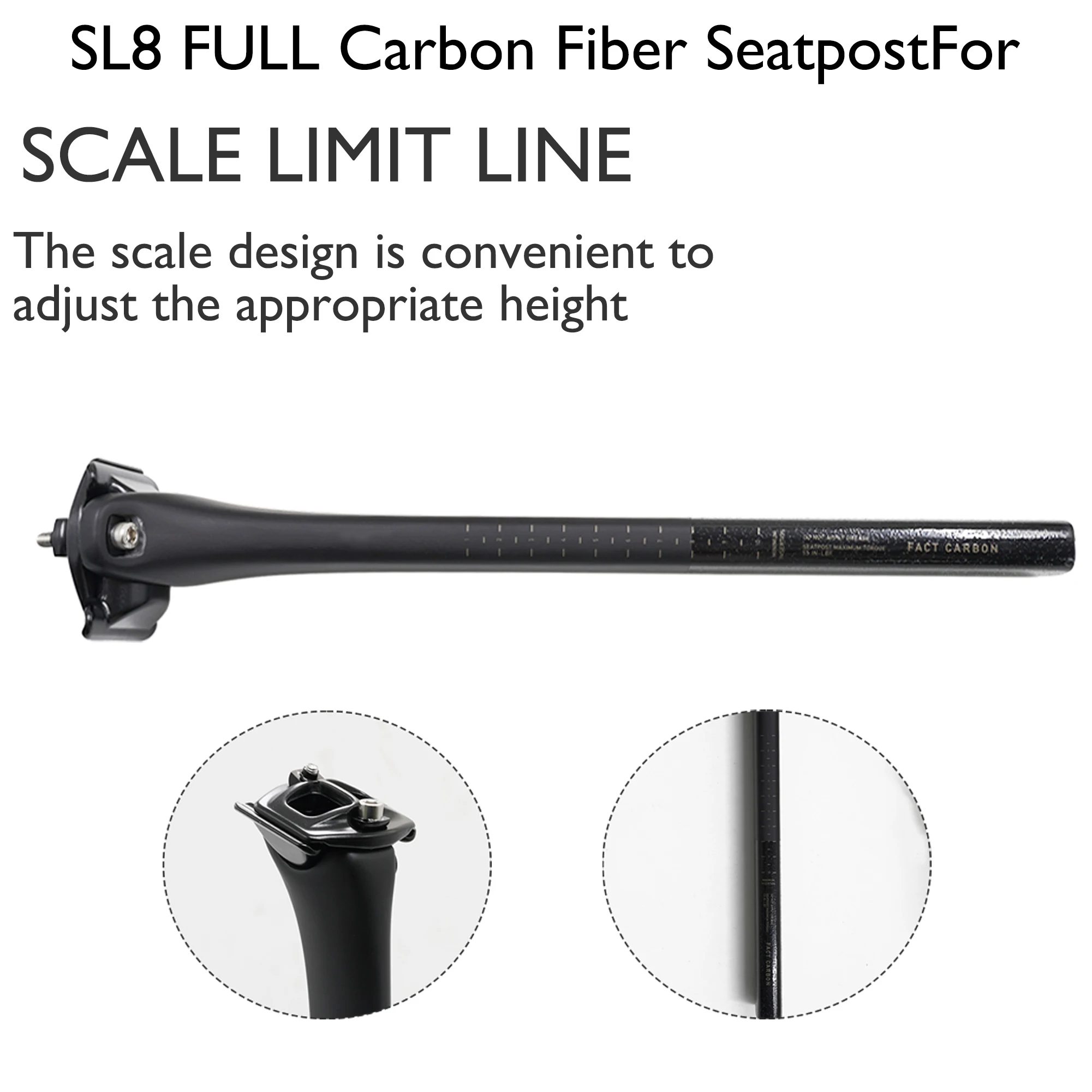 

Carbon Seatpost for SL8 Road Bike 300mm/380mm Length Black Matte Lightweight Bicycle Seat Post