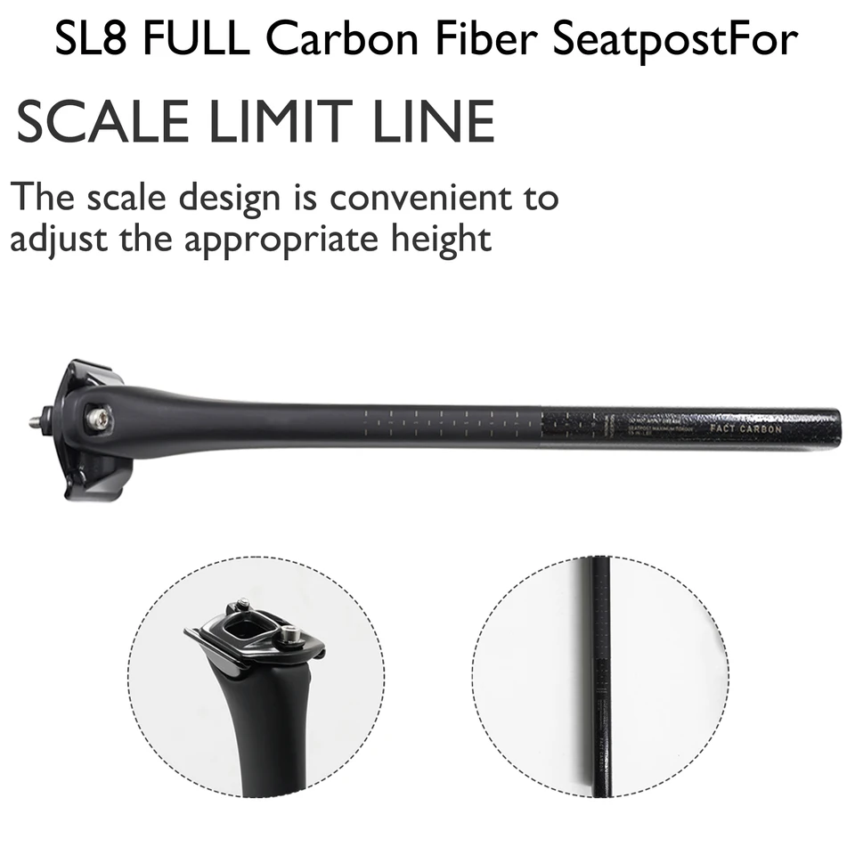 パーツ Tarmac SL8 Carbon seat post, FACT 15mm Lightweight Carbon Seatpost for SL8 Road Bike 0/15mm Offset