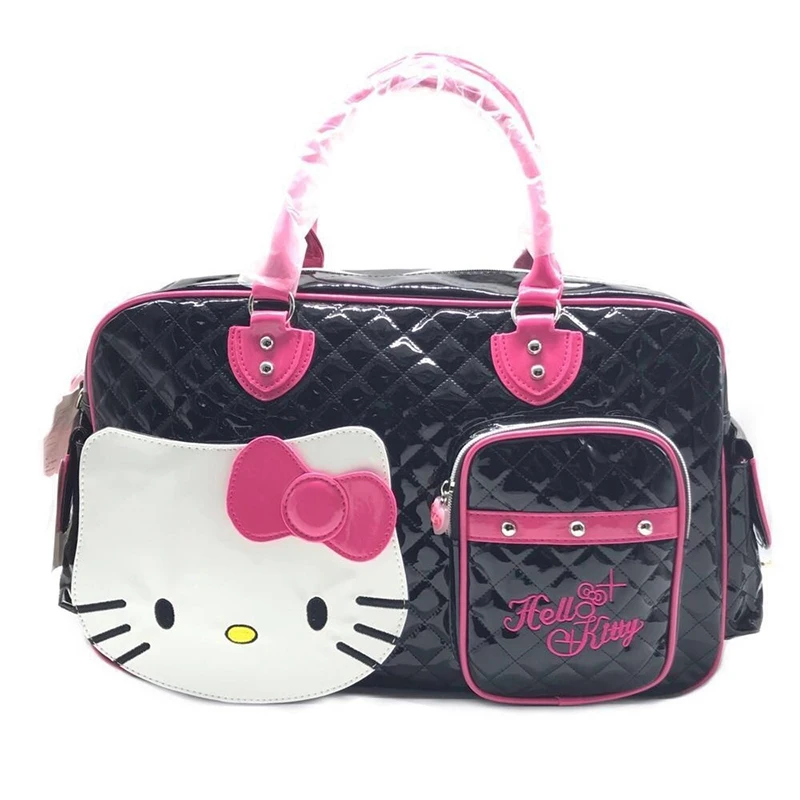 Sanrio Hello Kitty Large Capacity Crossbody Bag Pink Shoulder Bags For Women Y2k Sweet Girl PU Leather Handbag