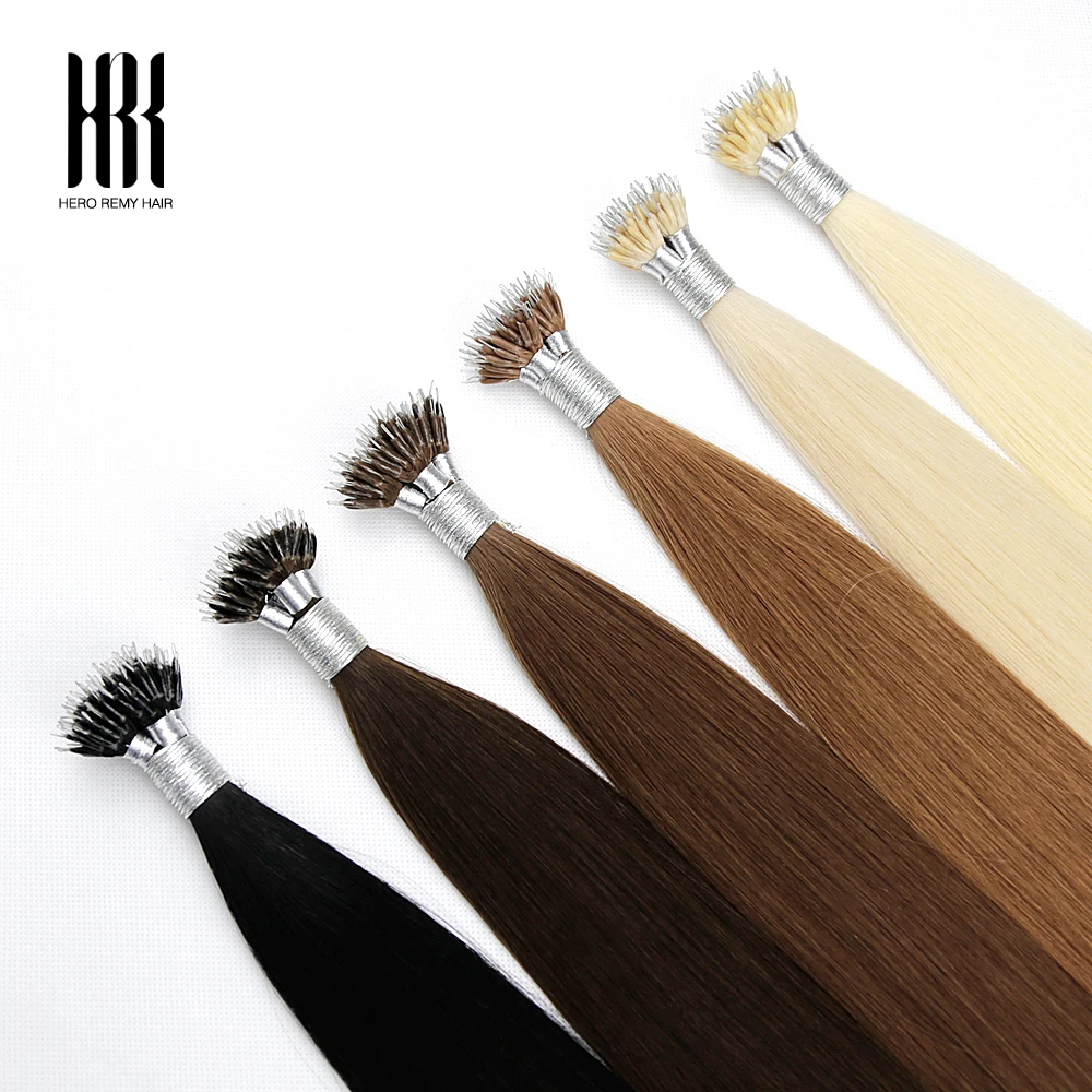 

Nano Ring Remy Human Hair Extensions 16" 18" 20" 22" Micro Beads Link Hair Extension Straight Blonde Colors Can Be Last 12 Month