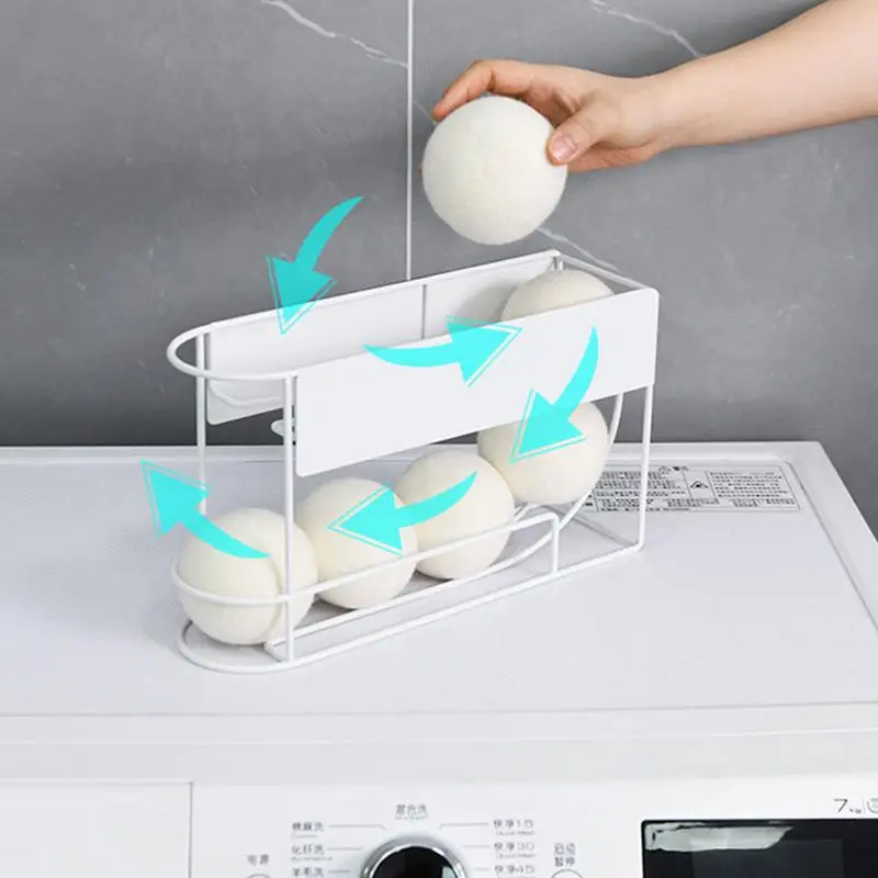 Magnetic Dryer Ball Holder Lint Bin Dryer Ball Dispenser Lint Holder Laundry Organizer Dryer Ball Basket Metal Storage Organizer