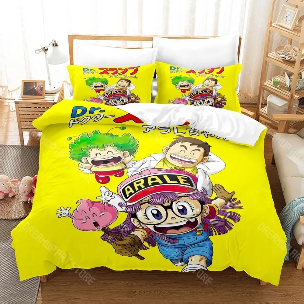 3D Printed Arale Norimaki Dr Slump Bedding Set for Boys Girls Duvet Cover Pillowcase Twin Queen King Full Single Double Sizes