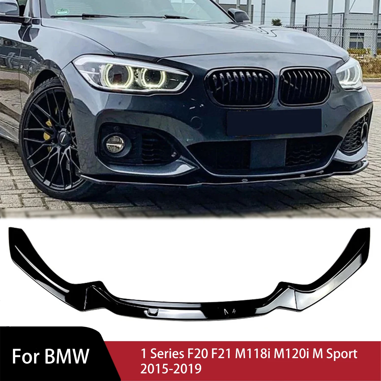 

Передний бампер, спойлер для BMW 1 серии F20 F21 M118i M120i M Sport 2015-2019, нижнее лезвие, сплиттер, передняя ЛОПАТОЧНАЯ защита