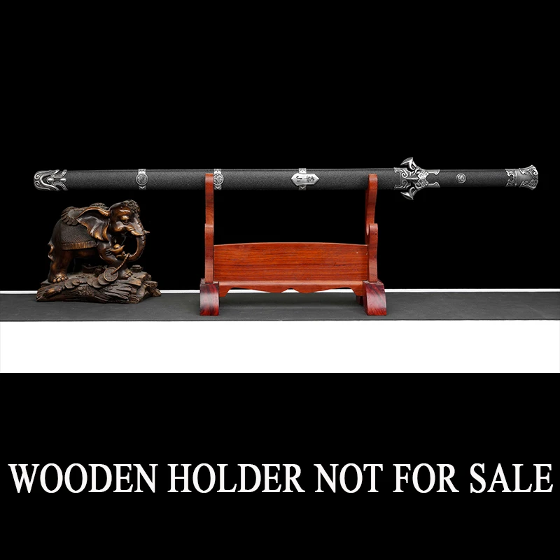 Home Decor, Fengshui House Ornament, Chinese sword Jian, Real Manganese Steel  Double Edges, Two-hands Sword, Two Color Options