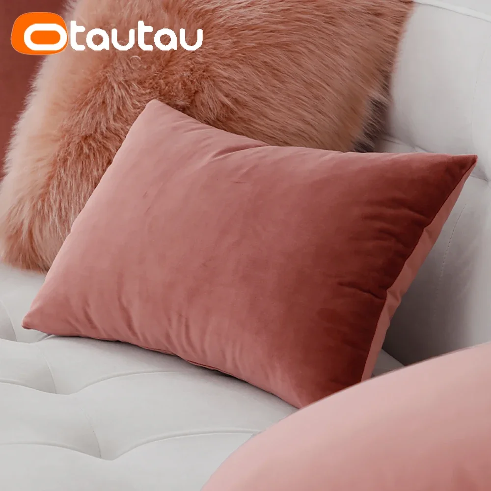 OTAUTAU Soft Milk Velvet Cushion Cover Without Insert Sofa Bed Chair Throw Pillowcase 30x50/40x40//45x45/50x50/60x60cm KD026