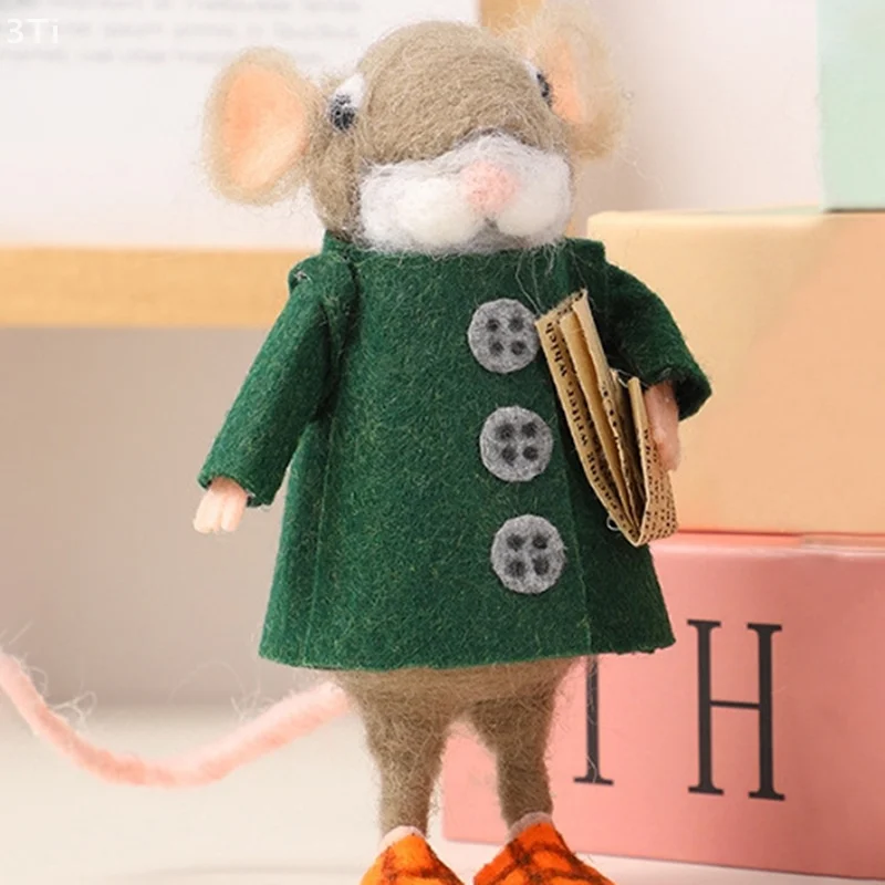 1 Set Animals Adult Felt Animal Sets Needle Felted Mice Kits With Supplies And Instructions Needle Felting Kit For Christmas