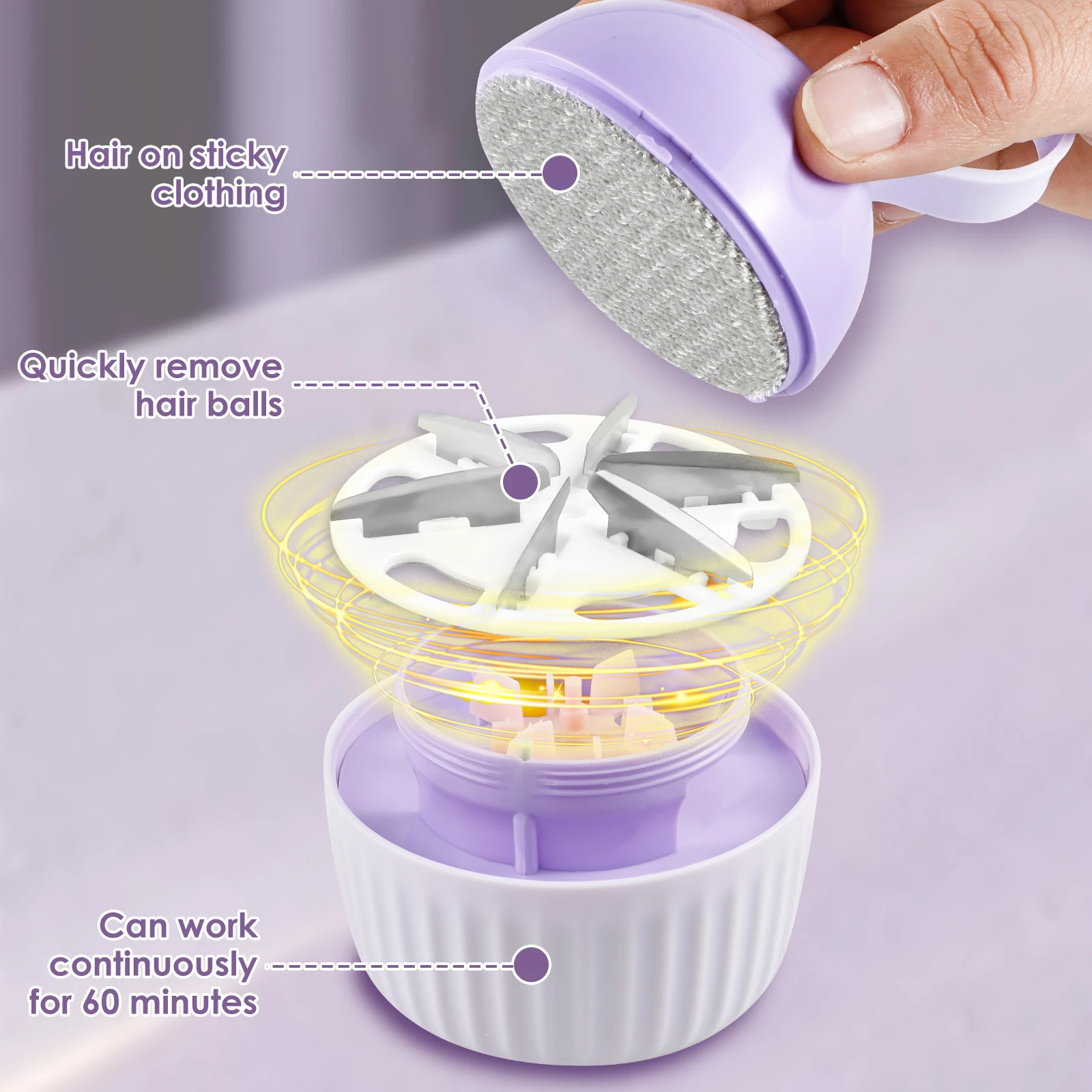 Electric Lint Remover with 6 Stainless Steel Blades Rechargeable Bobble Remover Portable Fabric Lint Shaver Fast Charging