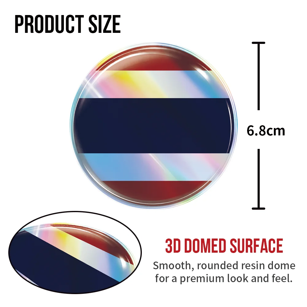 Thailand Flag 3D Resin Domed Sticker Thai Red White Blue Emblem Self Adhesive Decal Car Laptop Motorcycle Auto Accessories Decor