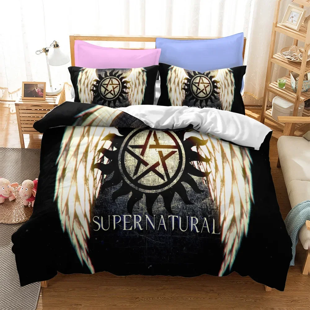 Popular TV Show Supernatural Bedding Set Comforter 3D Print Luxury Duvet Cover Set Home Textile Decor Queen King Single Size