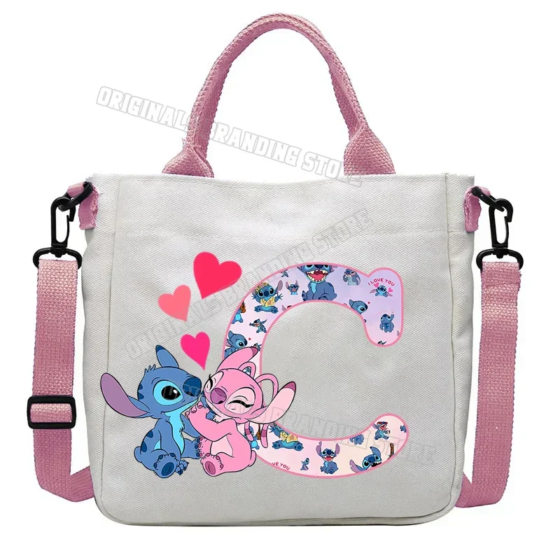 ديزني غرزة الكرتون رسالة الأطفال حقيبة كتف بنين بنات حمل حقيبة الطفل حقيبة يد قماش أنيمي حقيبة كروسبودي هدايا أطفال جديدة