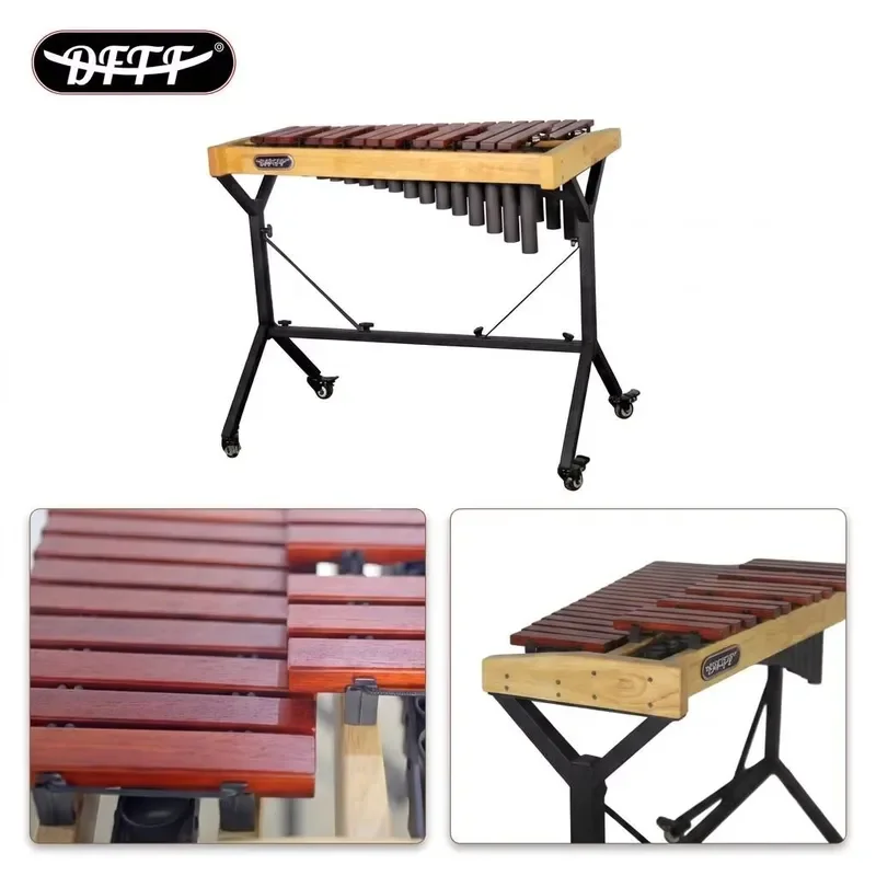32 Tone Maple Wood Xylophone for Kids Handmade Percussion Instrument with Resonator Foldable Marimba Heavy Duty Musical Toy
