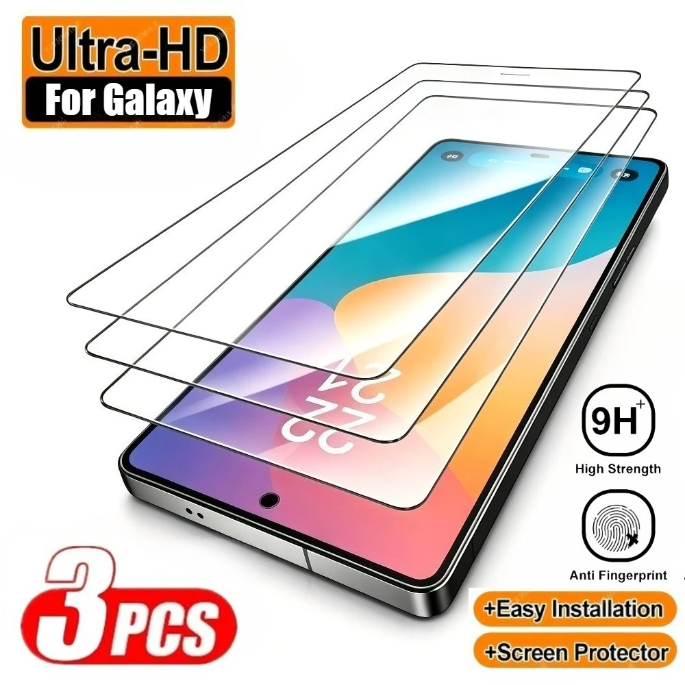 3Pcs Ultra Clear Tempered Glass for Samsung Galaxy S26 S25 S24 Ultra S23+ S22+ S21+ S26 S25 S24 FE Anti-Scratch Screen Protector