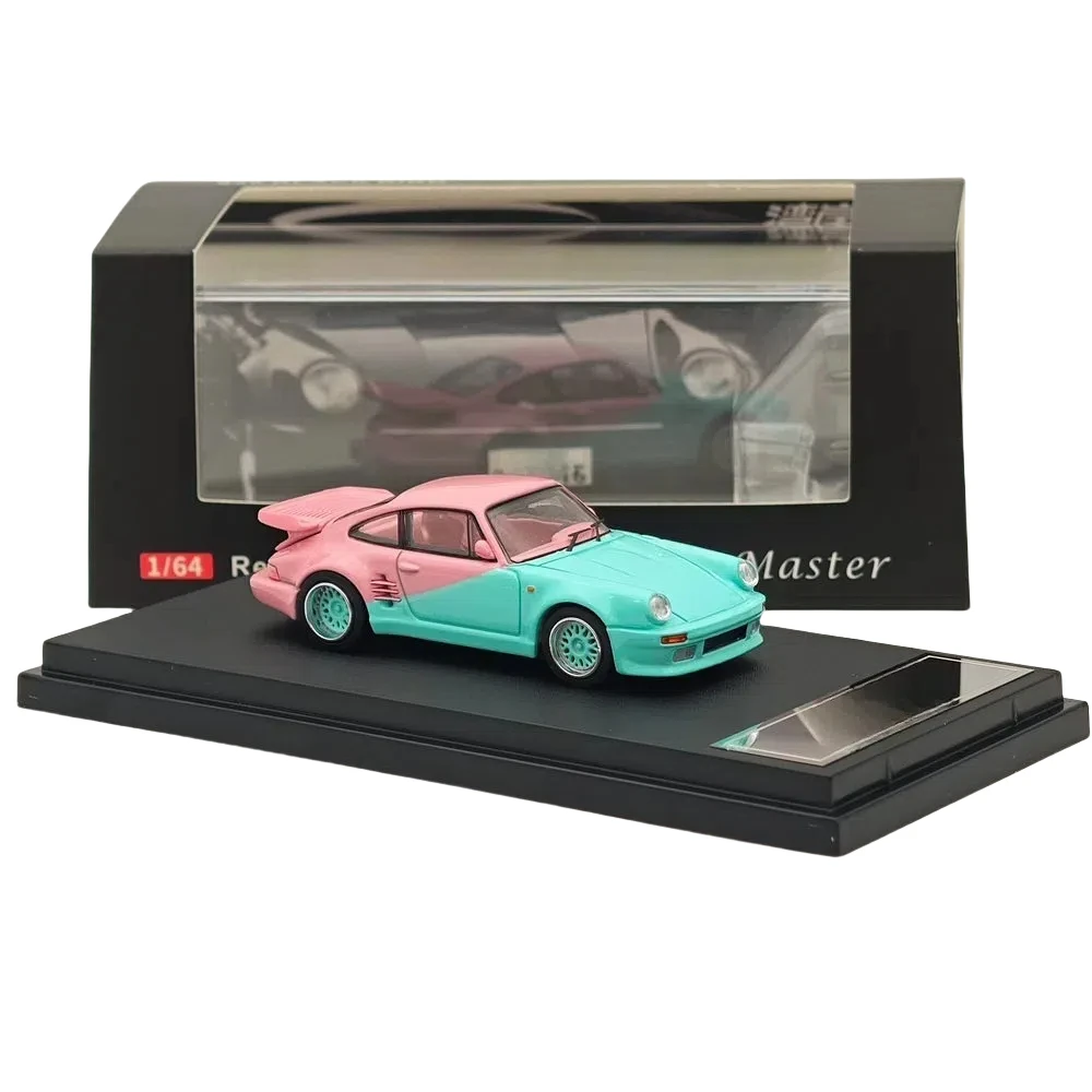 1:64 Master 930 911 Turbo Black Bird cubierta abierta motor Diecast juguetes modelos de coches regalos de colección