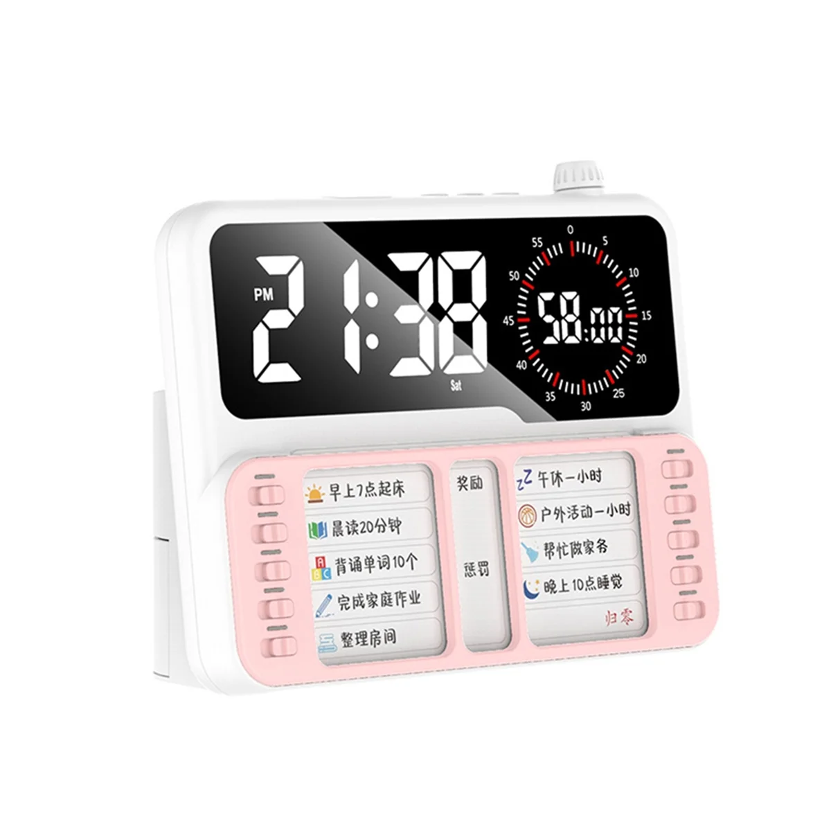 A741I Visual Timer for Kid Adult and Toddler Task Timer with Planning Board Countdown Clock for Schedule Time Management Pink