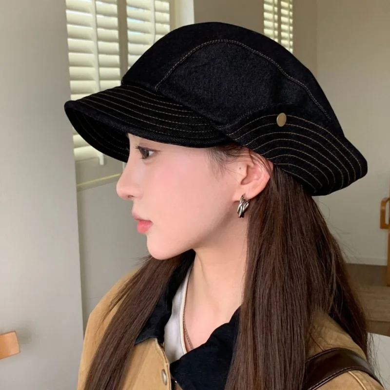 Retro Cowboy Newsboy Hat Autumn Winter Versatile Baseball Cap Women Popular Forward Hat Fashion Warm Adjustable