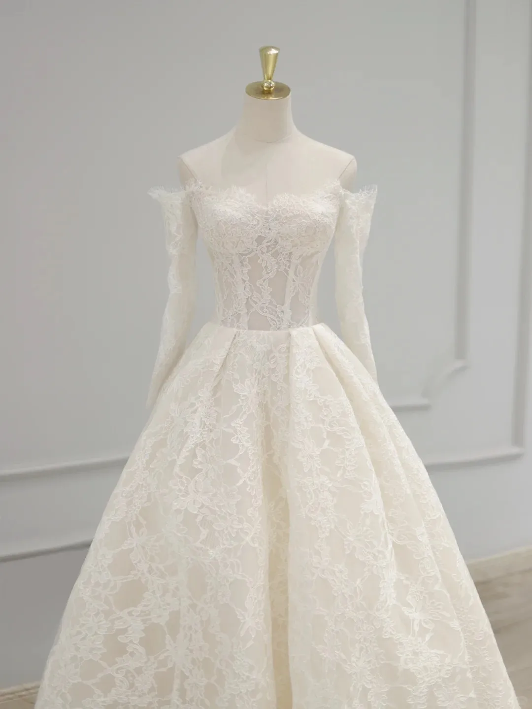 

Lace Wedding Dr One oulder Long Sve High End Bridal Gown Welcome Ceremony Dr Korean Sle Embroidery mid Waist