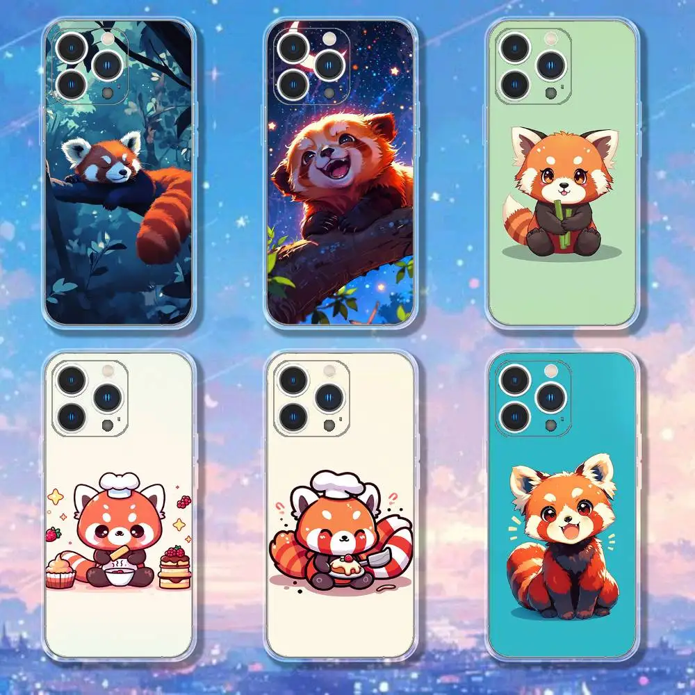 

Red Panda Cute Cartoon Phone Case For iPhone 17,16,15,14,13,12,11 Pro,Max,Plus,XR,Mini,E Clear Full-coverage Soft Cover