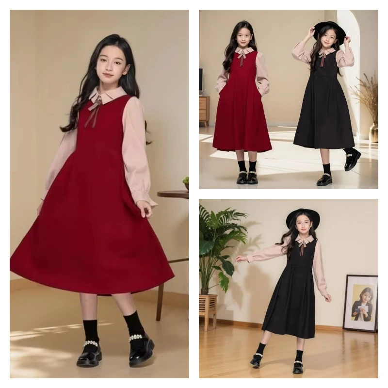 

Лидер продаж, модные топы для девочек, платье для студентов, весна-осень, повседневный пуловер с длинными рукавами в стиле аниме, платье принцессы, детская одежда