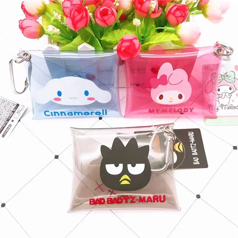 Monedero de Hello Kitty, monedero bonito, Mini billetera con cremallera, lápiz labial Sanrio Kuromi, bolso Kawaii, llavero, tarjetero de mano