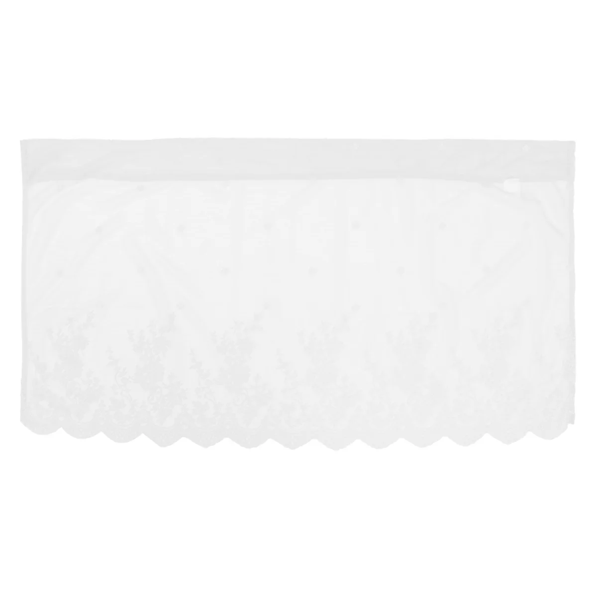 1 قطعة نافذة صغيرة نصف الستار الدانتيل تول 137x61 سنتيمتر الأبيض ستارة قصيرة لخزانة المطبخ غرفة المعيشة الخصوصية ضوء تصفية