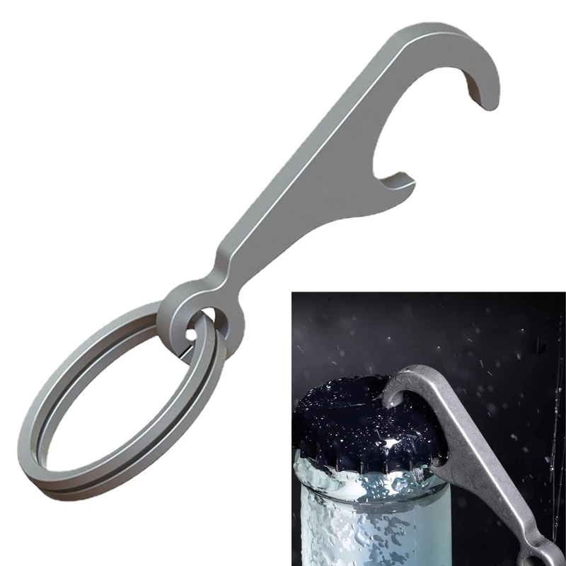 TC4 for TITANIUM Alloy for Creative Mini Beer Bottle Opener Keychain with for KEY Rings Can Opener Portable  Gadget