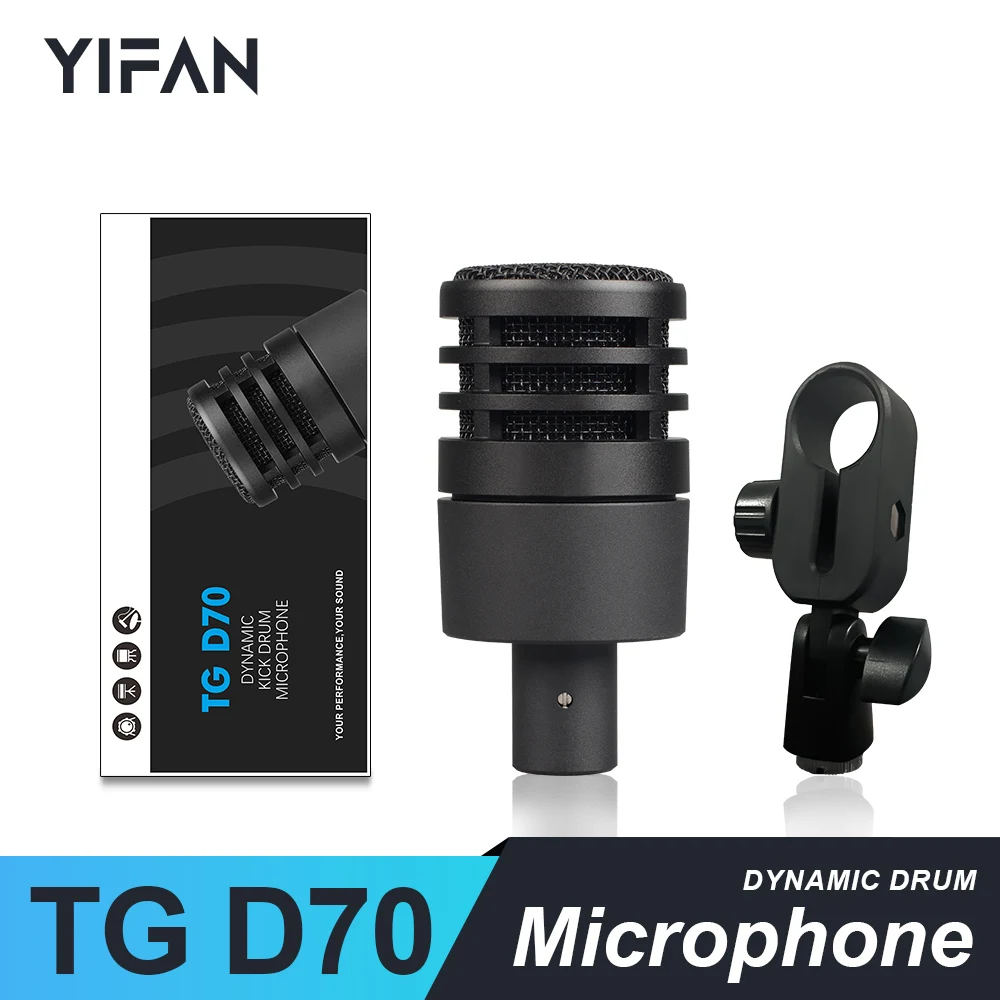 

BYD7 TG-D70/Tom Snare Drum Microphone (Metal) Cardioid Mic For Drum Instrument Music Pick Up