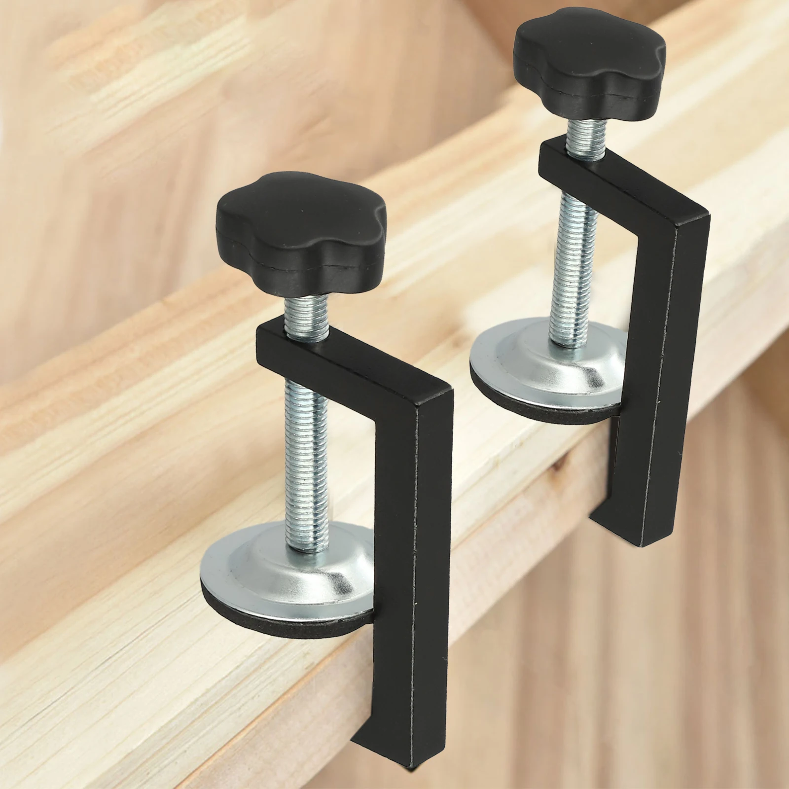 Klem sekrup meja, klem sekrup meja dapat diatur, kedalaman penjepit rakitan furnitur DIY, 10-57mm, mudah dipasang