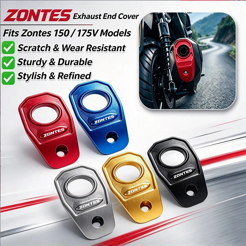 Zontes 2026 Exhaust Tail Cover, Anti-scald Muffler Guard Decor Protector for 150X 150V 175V 175X Scooter Parts