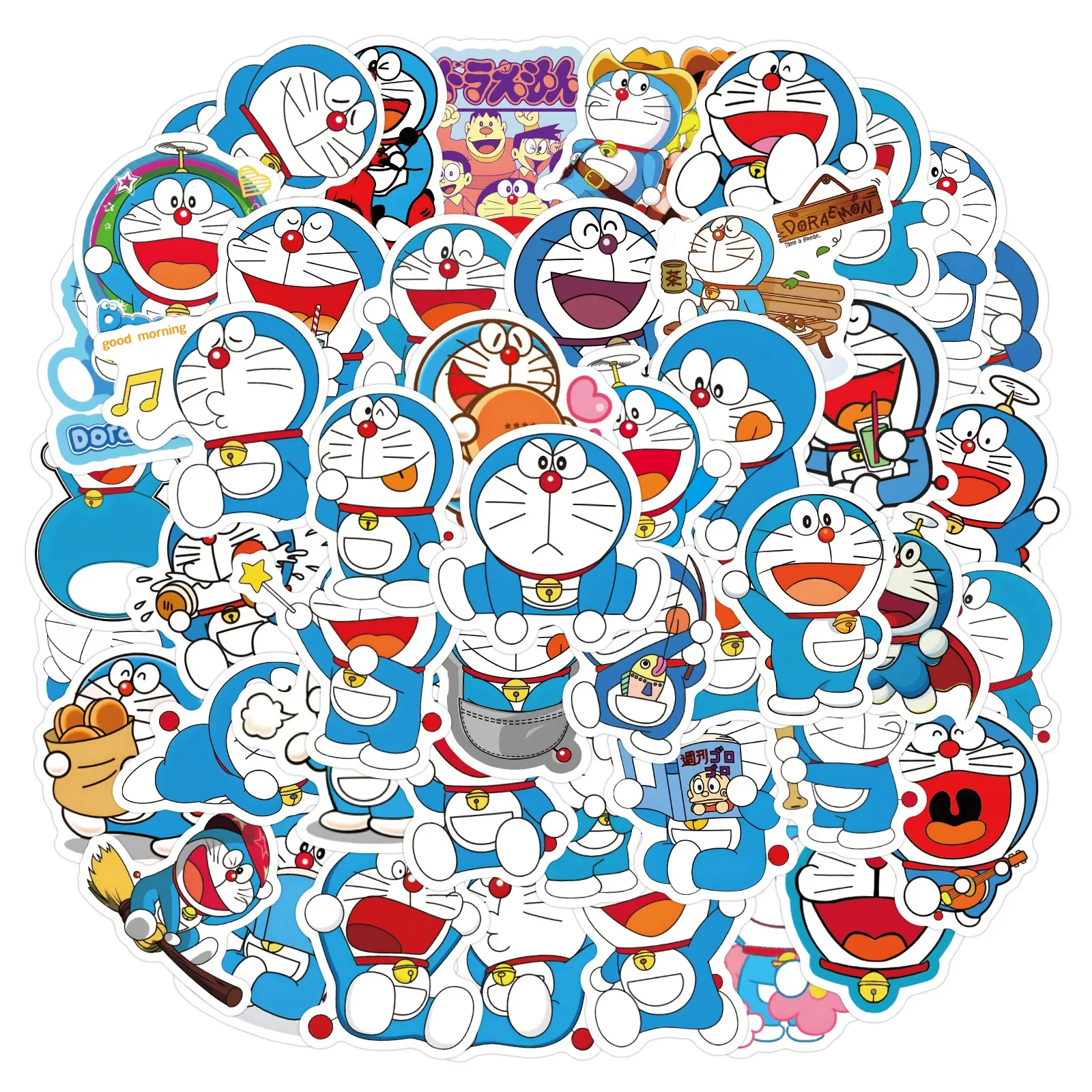 60pcs Cartoon Doraemon Handbook Decoration Diy Stationery Mobile Phone Notebook Stickers
