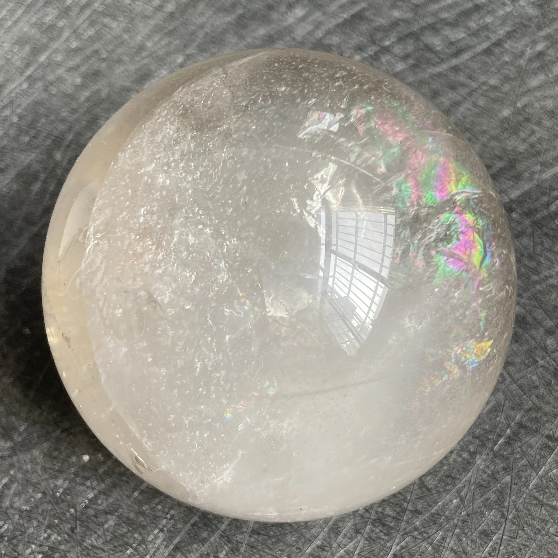 

568g Natural Green Phantom Sphere Decoration Polished Quartz Crystal Ball Reiki Healing