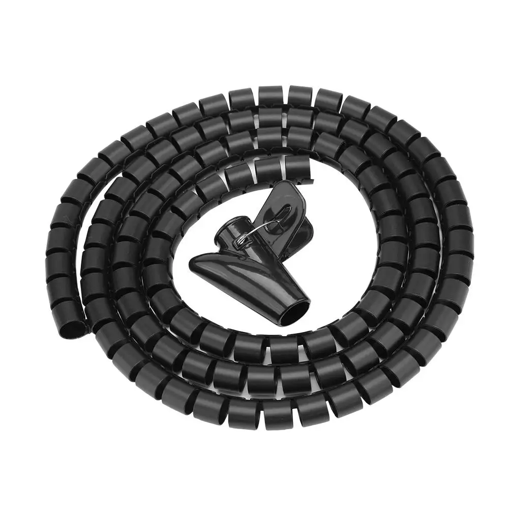 

Flexible Spiral Cable Organizer Wire Wrap Protector Tube Cord Management 1.5m Storage Solution for Home and Office Use