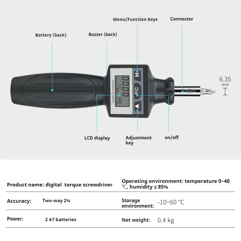 0.05-8NM Digital Torque Screw driver Adjustable Torque Head Set High Presicion Screwdriver Hand tools