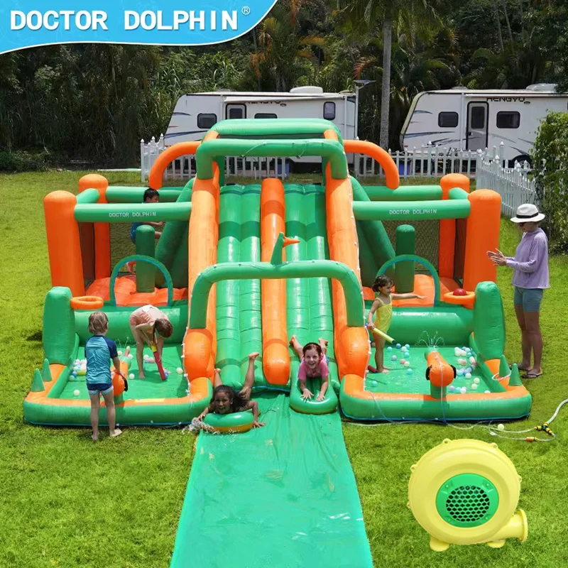 Party Top Quality Outdoor Grade Green Kids Carnival Bounce House Inflatable Jumping Bouncy Castle Water Slide