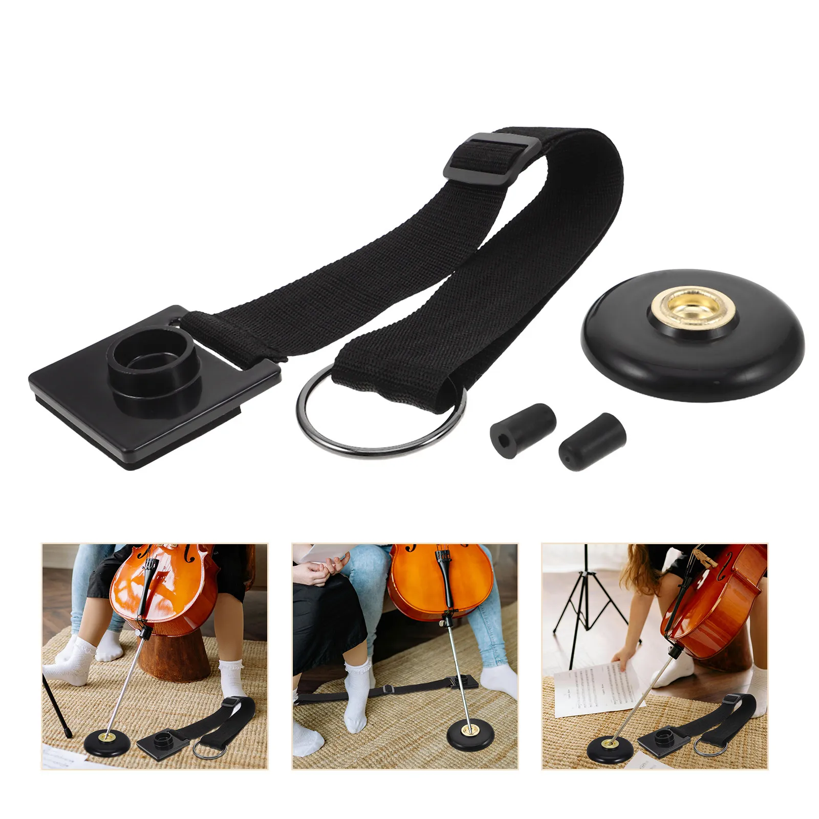 

1 Set Cello Anti-Slip Pad Set Cello Endpin Anchor Stopper Non-Slip Mat Rubber Tips Floor Protector Endpin Support for String