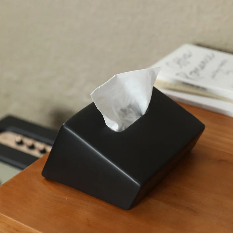 Ceramic Tissue Box Tissue Holder Modern Home Accessory Napkin Organizer Pottery Organizer for Living/Bathroom Satisfactory Gift