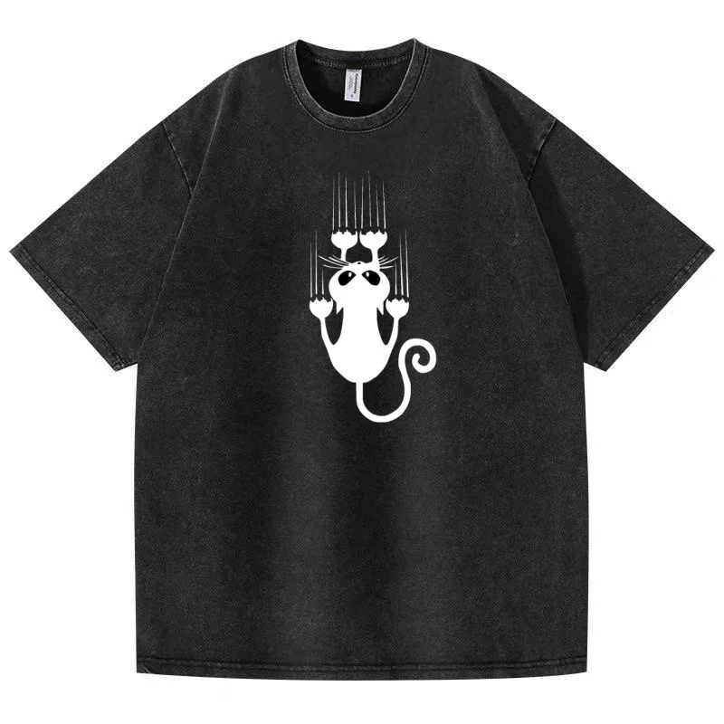 

American retro tide brand printed short-sleeved T-shirt 2025 new men and women with the same loose casual Joker top