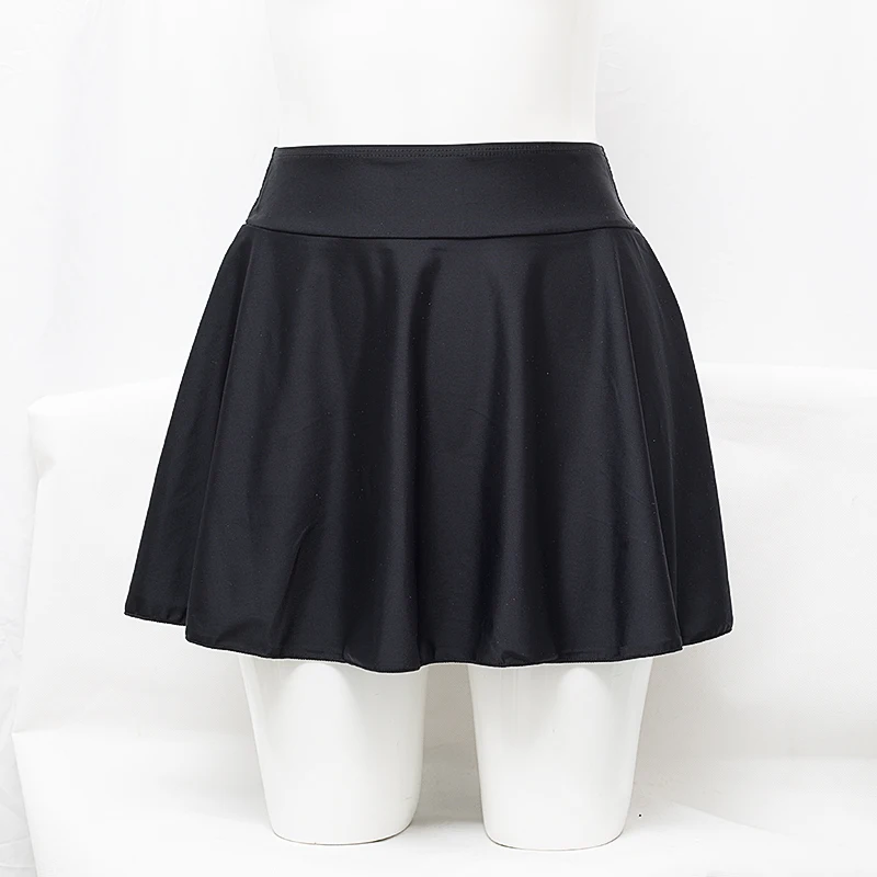 

Женский раздельный купальник с высокой талией и юбкой, большие размеры, скрывающий живот, корректирующий фигуру, черный