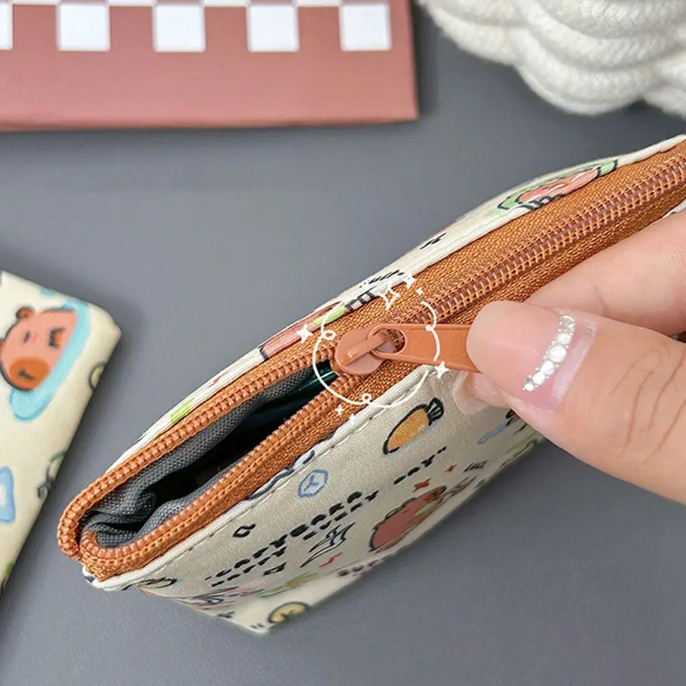 New Cartoon Pattern Capybara Coin Purse Waterproof Mini Storage Bag Portable Wallet