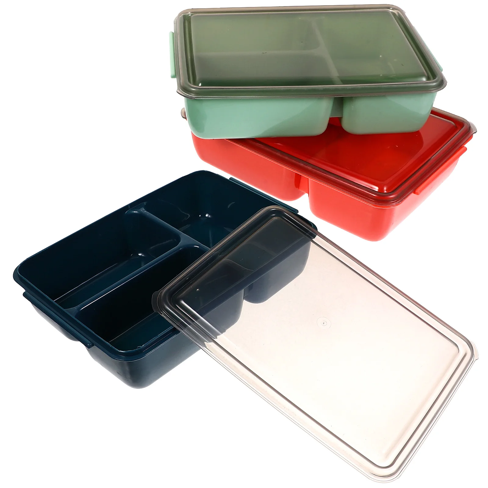 

3 Pcs Microwave Heating Dining Out Lunch Leak Proof Containers Camping Boxes Pp Adult Bento-style Lunchbox