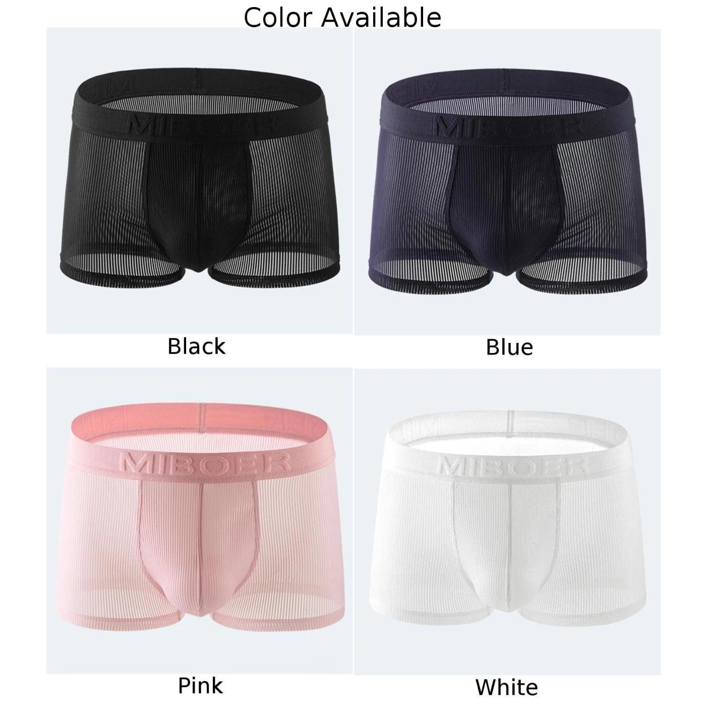 Mens Mesh Underwear Soft Pouch Sheer Panties Seamless Middle Waist Briefs Solid Thin Underpants Sexy See Through Lingerie