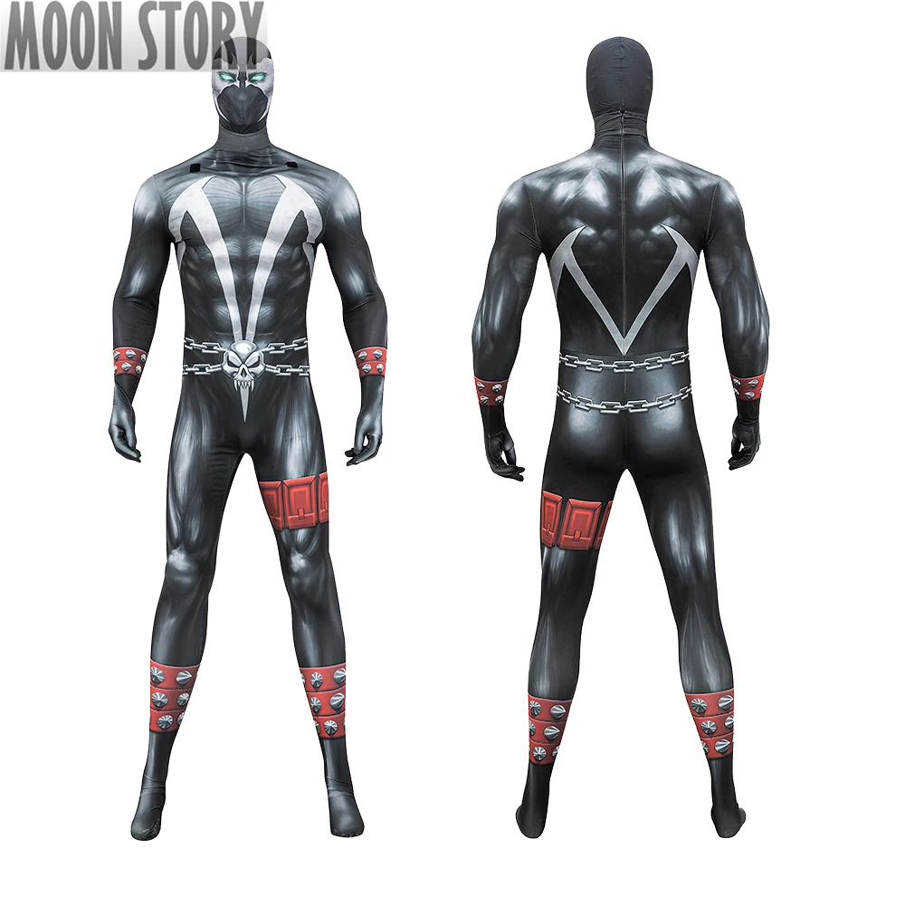 Spawn Cosplay Costume Superhero Al Simmons Adults Mens Suit Jumpsuit Red Colak Bodysuit Halloween Party Outfits Costume