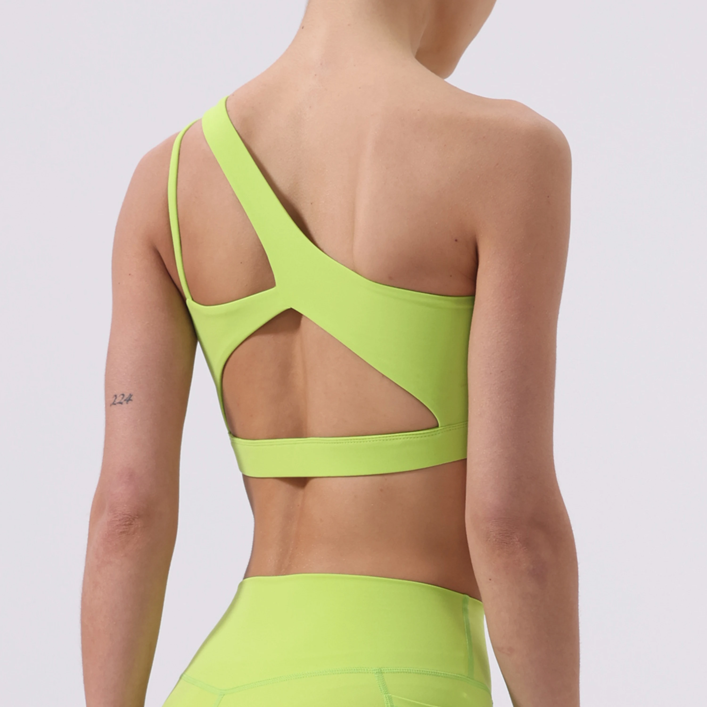 Sexy Sports Bra Diagonal Shoulder Strap Yoga Bra Detachable Sports Underwear Fitness Bra Workout Yoga Underwear Crop Tops image 6