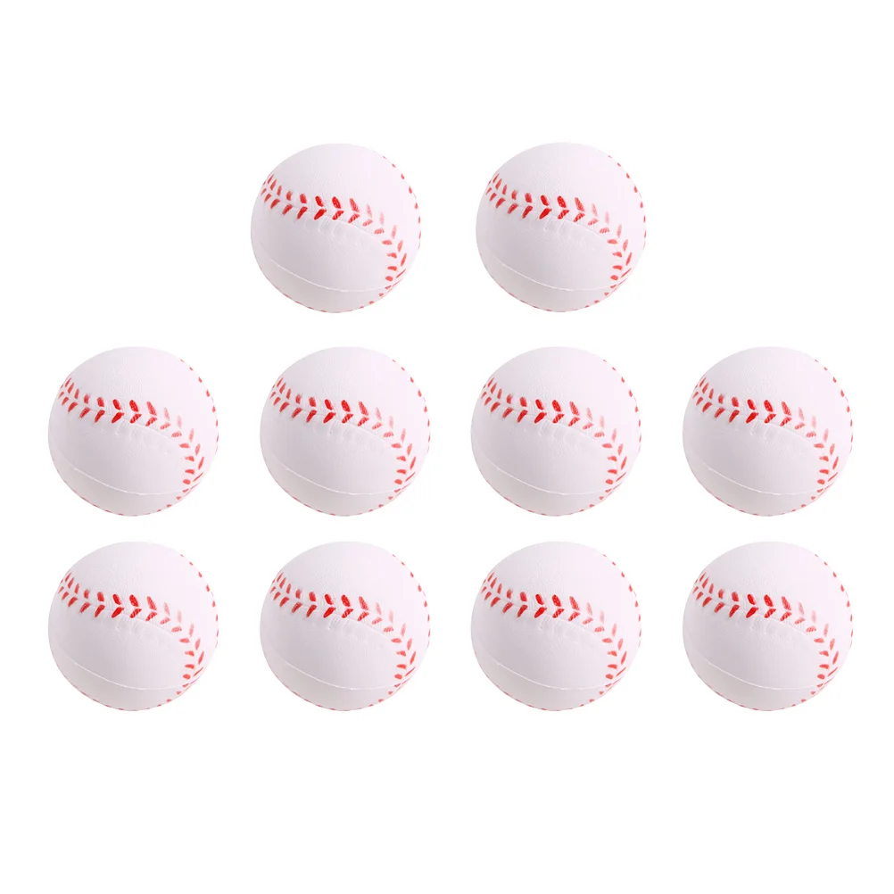 

10pc Stress Relief Balls Pu Sponge Ball For Kids Decompression Small Baseball Mini Sports Balls Party Favors