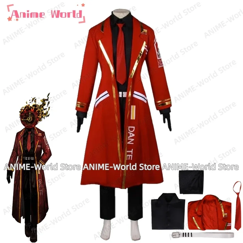 

《Custom Size》Limbus Company Dante Cosplay Men Costume Uniform Shirt Pants Red Coat Fantasia Outfit Halloween Carnival Party Role