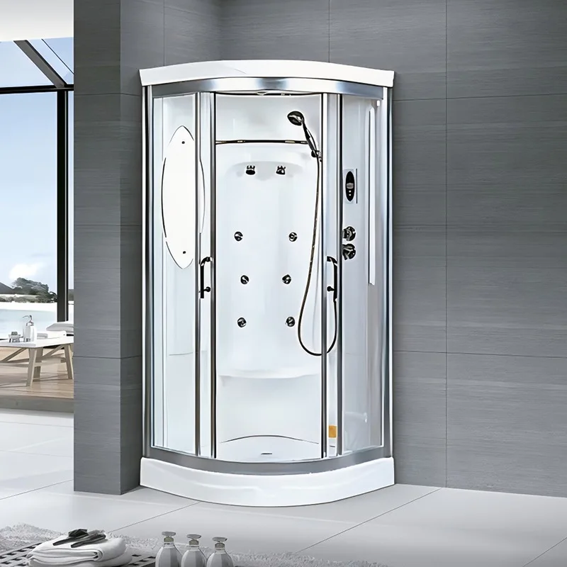 Curved fan bathroom for home bathing steam room Integral shower room integrated tempered
