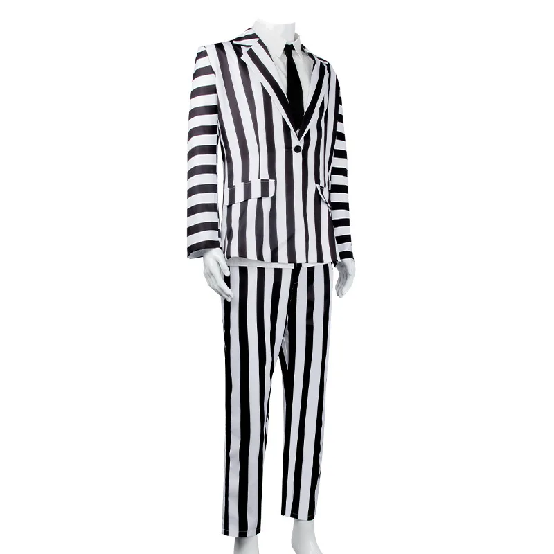 Movie Beetle Cos Juice Michael Keaton Cosplay Costumes Anime Stripes Suit Cos Punk Halloween Costumes for Women Men Cosplay