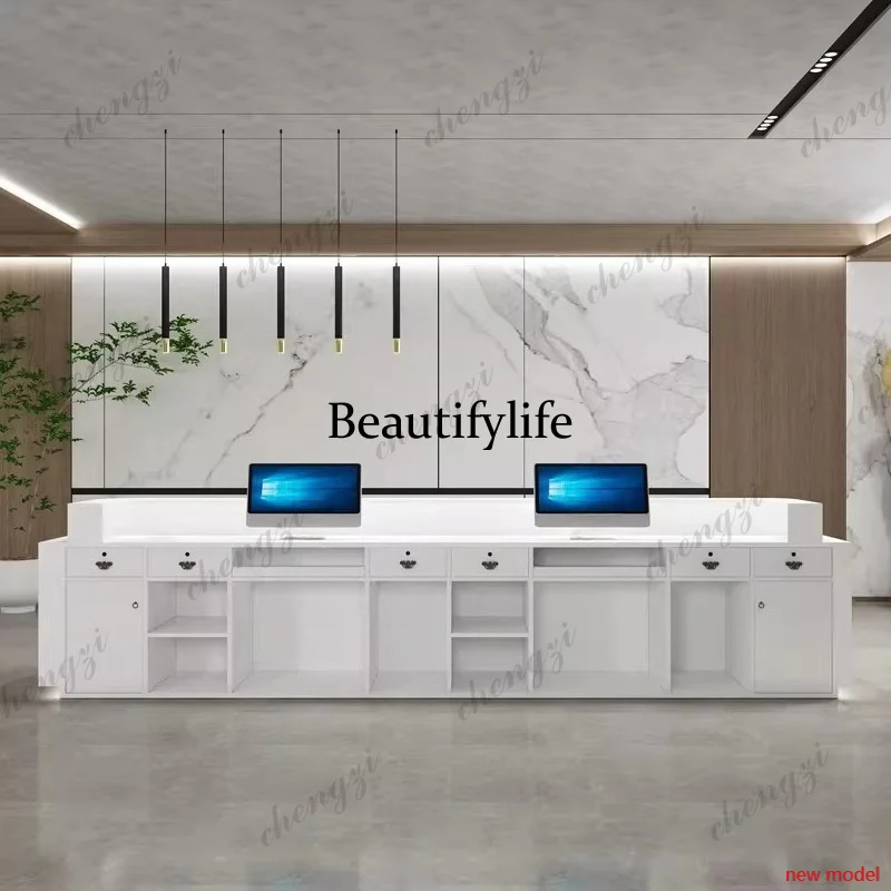 h178Company Minimalist Reception Desks Modern Aesthetic Simple Luxury Reception Desks Design Unique Mostrador Trendy Furniture