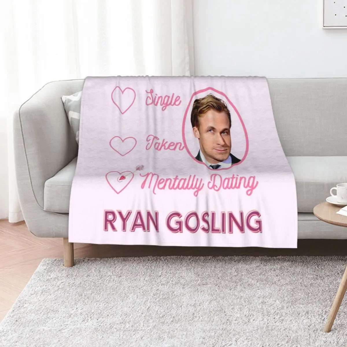 

Mentally Dating Ryan Gosling Throw Blanket blankets and throws Personalized Gift Furry Flannel Blankets