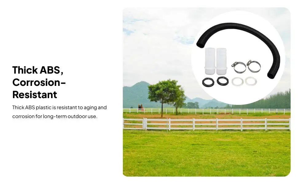 Plastic Rain Barrel Linking Connector Set with Hose and Throat Hoop for Easy Water Transfer in Home Yard Balcony