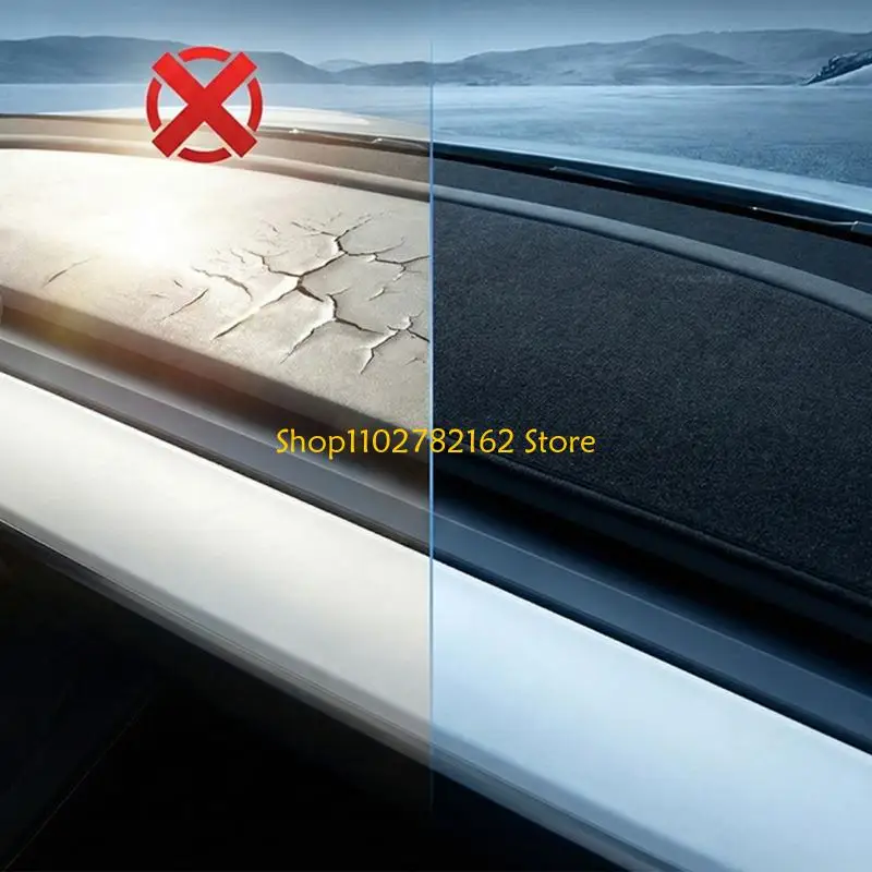 

547B Nonslip Premium Flannel Dashboard Cover For Vehicle Anti Glares Sunshade Mat With Nonslip Backing Protects From Heat